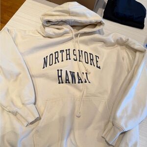 Brandy Melville Cream Hoodie with Black Print